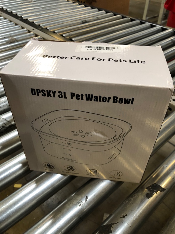 Photo 3 of UPSKY 3L Dog Water Bowl 101oz Stainless Steel Dog Bowl No Spill Large Capacity Dog Food Water Bowl Slow Water Feeder, Spill Proof Pet Water Dispenser Vehicle Carried Travel Water Bowl