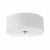 Photo 1 of Inspire Collection 13 in. Transitional Brushed Nickel LED Bedroom Drum Shade Ceiling Light with White Linen Shade