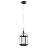 Photo 1 of Wickford 1-Light Weathered Bronze Outdoor Pendant Light Fixture with Clear Beveled Glass