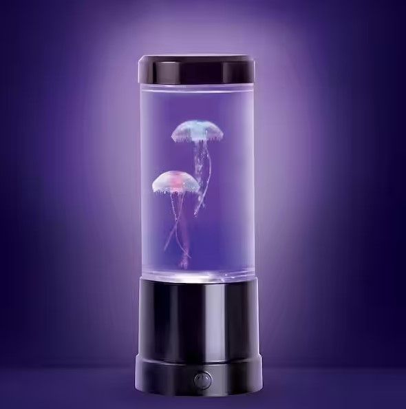 Photo 1 of 9 in. Black Indoor Jellyfish Table Lamp with RGB LED
