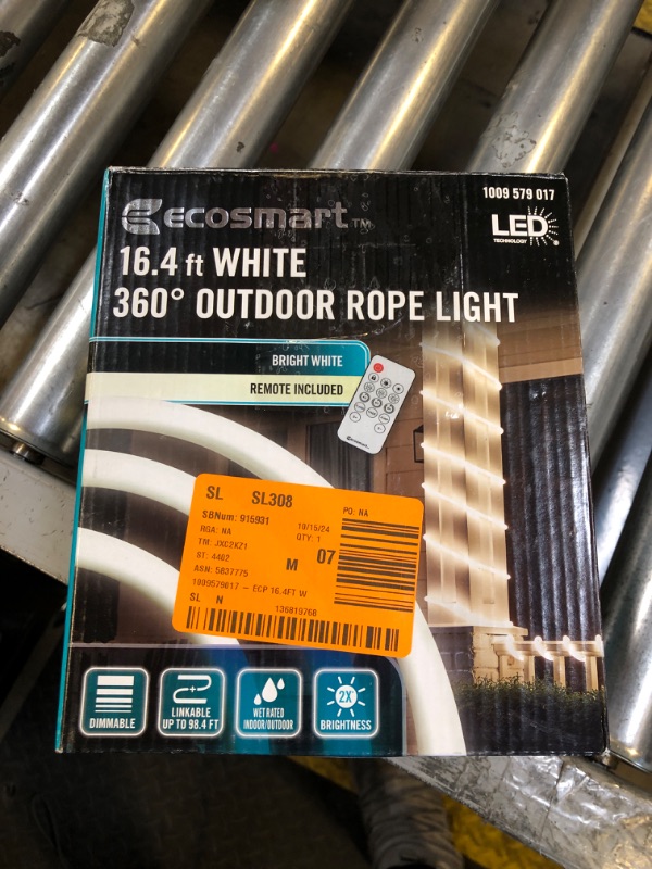 Photo 3 of 16.4 ft. Plug-In Bright White LED 360° Outdoor Dimmable Linkable Rope Light with Remote Control

