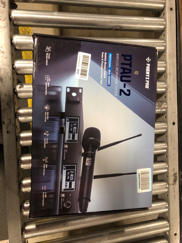 Photo 2 of Phenyx Pro Dual-Channel Wireless Microphone System, Dynamic Mics w/ID Lock, Tunable Power Level, Auto Scan, Spectrum Analyzer, True Diversity Cordless Handheld for Singing, DJ, Karaoke (PTAU-2)