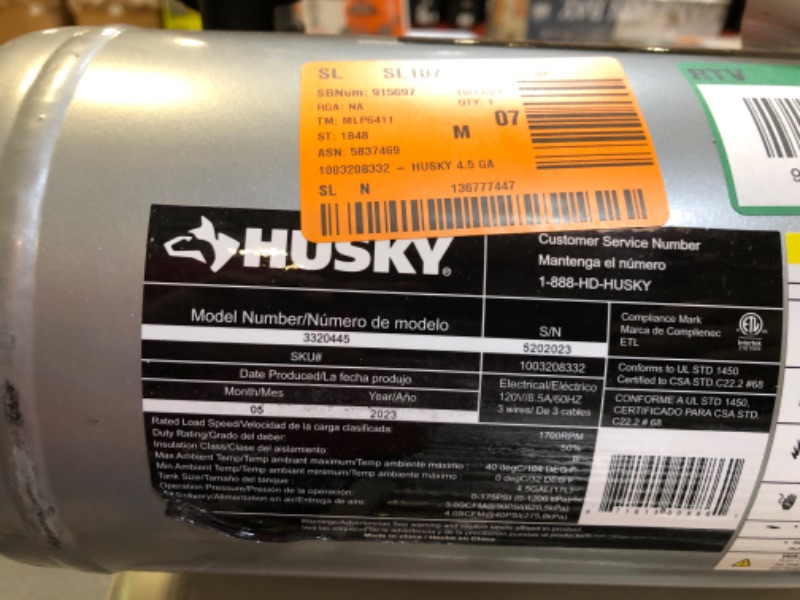 Photo 3 of Husky 4.5 Gal. 175 PSI Portable Electric Quiet Air Compressor