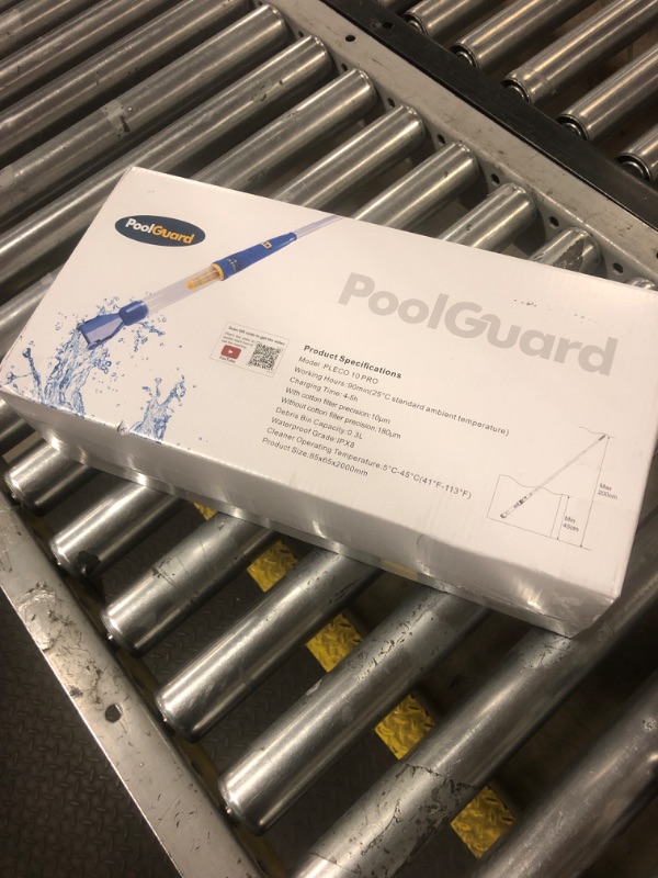 Photo 1 of PoolGuard Cordless Pool Vacuum with Extension Pool Pole,Handheld Vacuum Cleaner for Above Ground Pool,Spa, Hot Tub,Pond and Small Pool