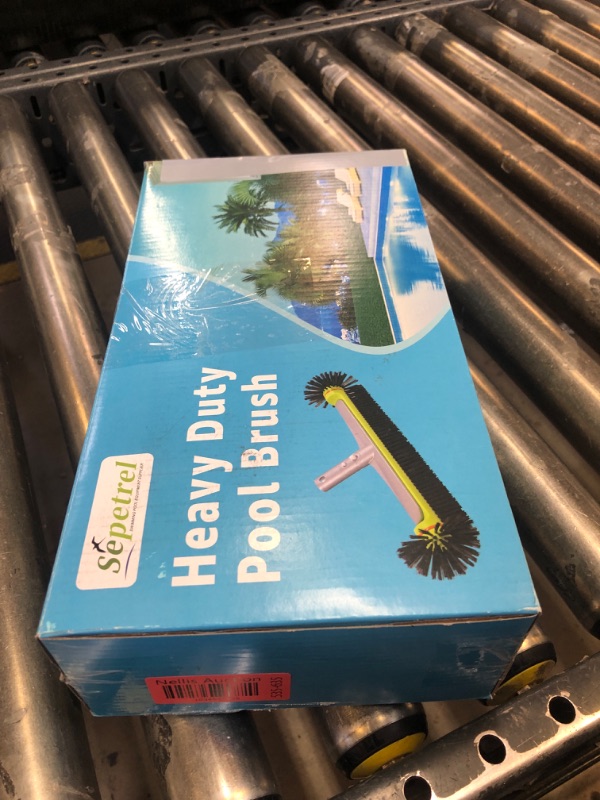 Photo 1 of Sepetrel Pool Brush Head for Cleaning Pool Walls,Heavy Duty Inground/Above Ground Swimming Pool Round Scrub Brushes with Premium Strong Bristle & Reinforced Aluminium Back