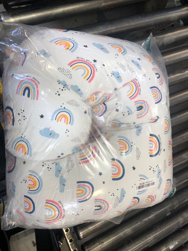 Photo 1 of lasoftan Nursing Pillow for Breastfeeding, Breast Feeding Pillow for Mom Support, Adjustable Waist Strap and Removable Cotton Cover, Rainbow