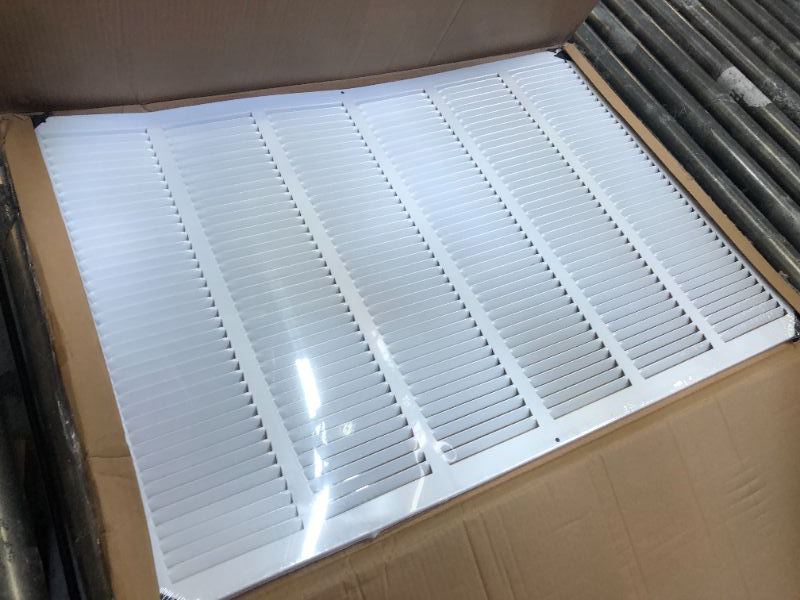 Photo 2 of Fits 30x20 Duct Opening | Steel Return Air Grille by Handua | Vent Cover Grill for Sidewall and Ceiling | White | HVAC Cold Air Intake Grille | Outer Dimensions: 31.75"W X 21.75"H 1 30"W x 20"H [Duct Opening]