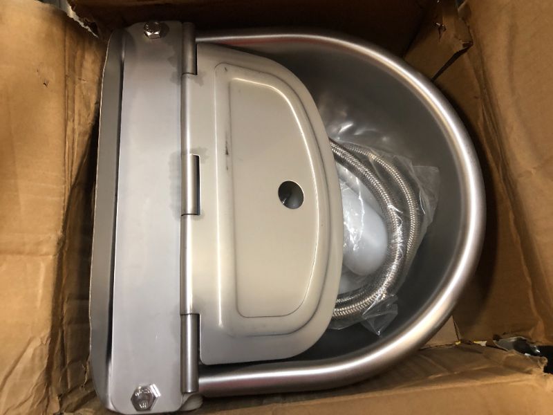 Photo 2 of Automatic Animal Drinking Water Bowl with Float Valve, 304 Stainless Steel Kit Includes Bowl, Pipe, 2 Valves, Quick Connector Adapter and Countersunk Bolts. (Auto-Filling)