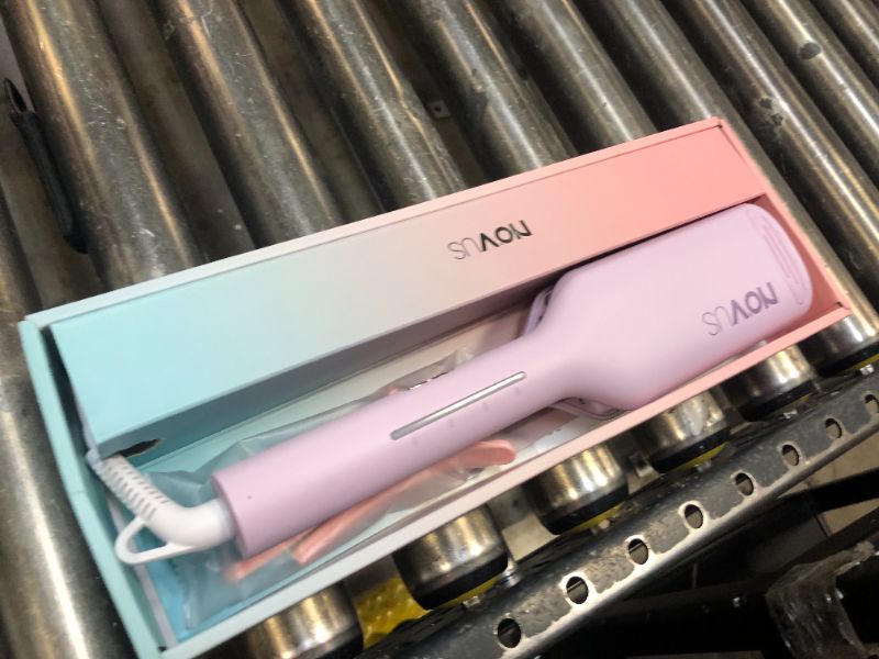 Photo 2 of NOVUS 1.25 Inch Curling Iron, Rovy Wave Curling Iron with Anti-Scald Hair Crimper, Fast Heating Ceramic Hair Waver for Women, 4 Temp Settings, 30 Minutes Auto Shut off, Dual Voltage for Global Travel