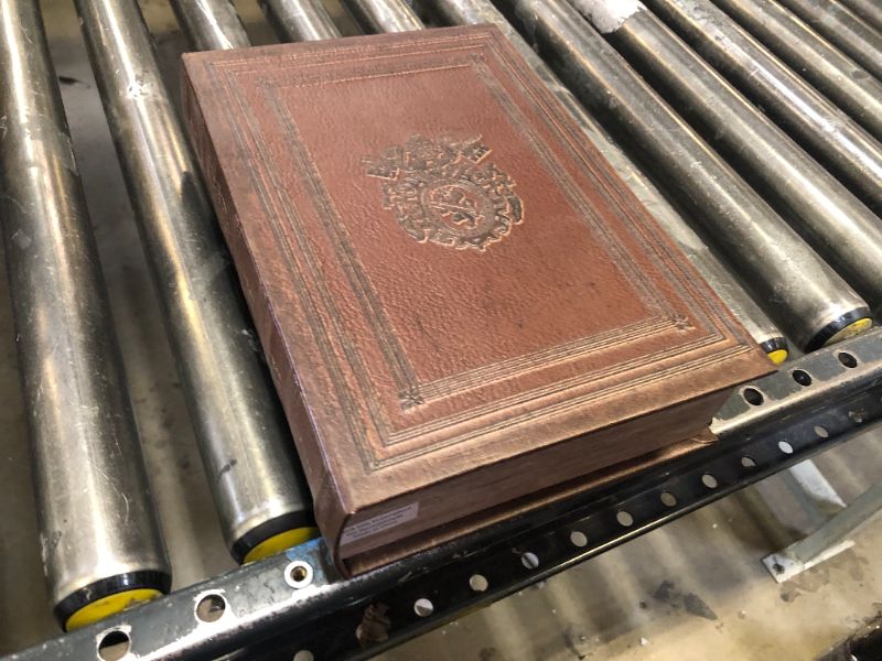 Photo 1 of DROFELY Decorative Book Box Fake Leather Embossed Cover Vintage Style Brown Storage Book Box Large 1-06, Decoration for Coffee Table,Bookshelves,Jewelry Postcard Photo Storage Box,Graduation Gift