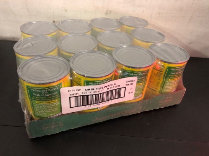 Photo 1 of 12pcs--exp date 09/2026----Del Monte Peaches, Freestone Slices, Yellow In Heavy Syrup - 15.25 oz