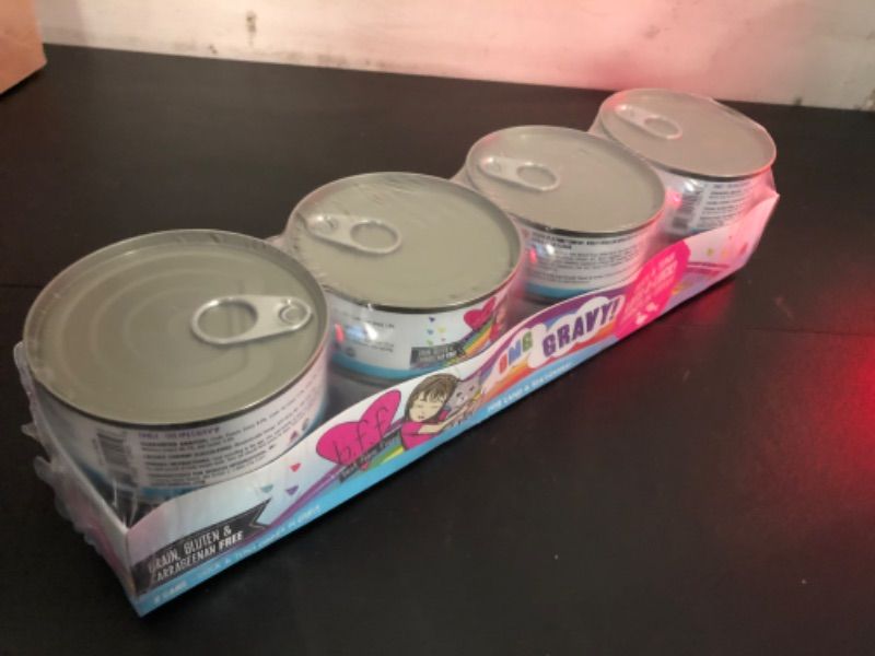 Photo 1 of exp date 04/2027---Weruva B.F.F. OMG - Best Feline Friend Oh My Gravy!, Lots-O-Luck! with Duck & Tuna in Gravy Cat Food, 5.5oz Can (Pack of 8) 

