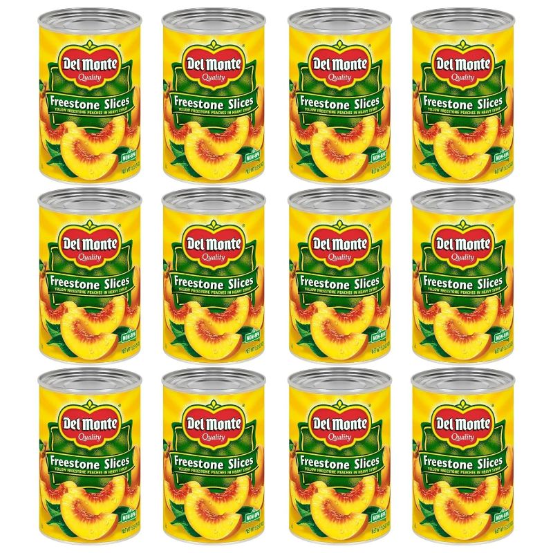 Photo 1 of 12pcs--exp date 09/2026----Del Monte Peaches, Freestone Slices, Yellow In Heavy Syrup - 15.25 oz
