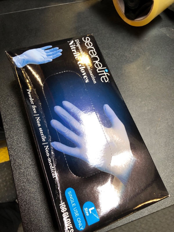 Photo 1 of DISPOSABLE NITRILE GLOVES LARGE 100 GLOVES