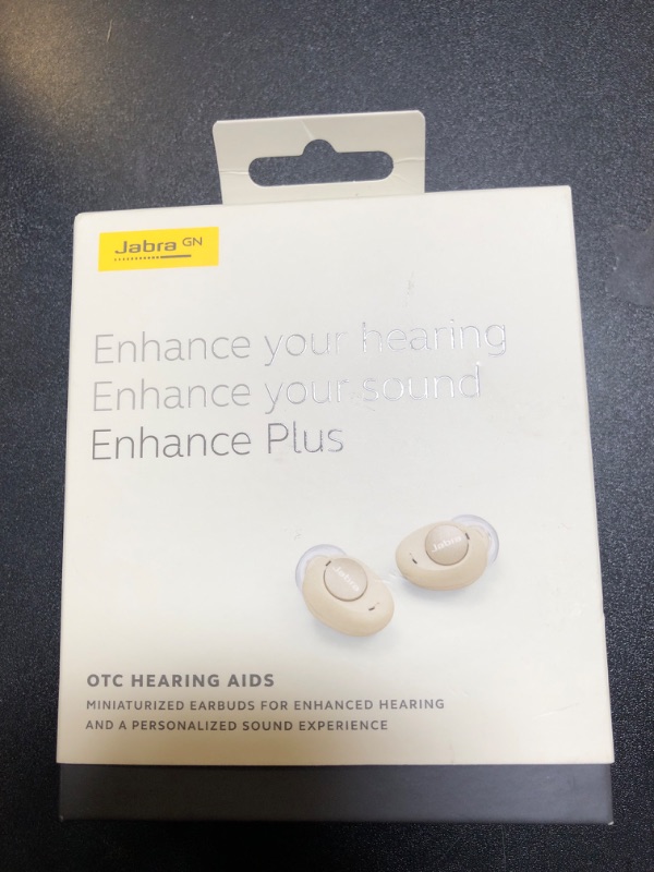 Photo 5 of Jabra Enhance Plus Self-Fitting OTC Hearing Aids for Advanced Hearing Enhancement, Music and Calls – 4 Built-in Microphones and Powerful Speakers, Made for iPhone – Gold Beige