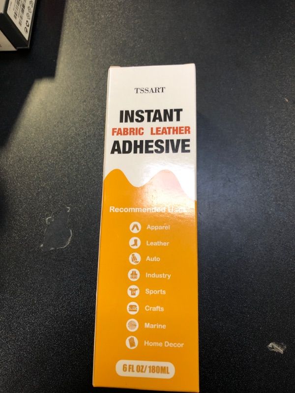 Photo 1 of TSSART Instant Fabric Adhesive - Fast Drying Fabric and Leather Glue for Repairing and Patching, Strong Bonding Waterproof and Flexible - White, 6 fl oz
