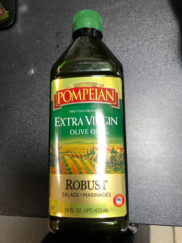 Photo 1 of Pompeian Olive Oil, Extra Virgin, 16 fl oz (1 pt) 473 ml EXP 12/2025