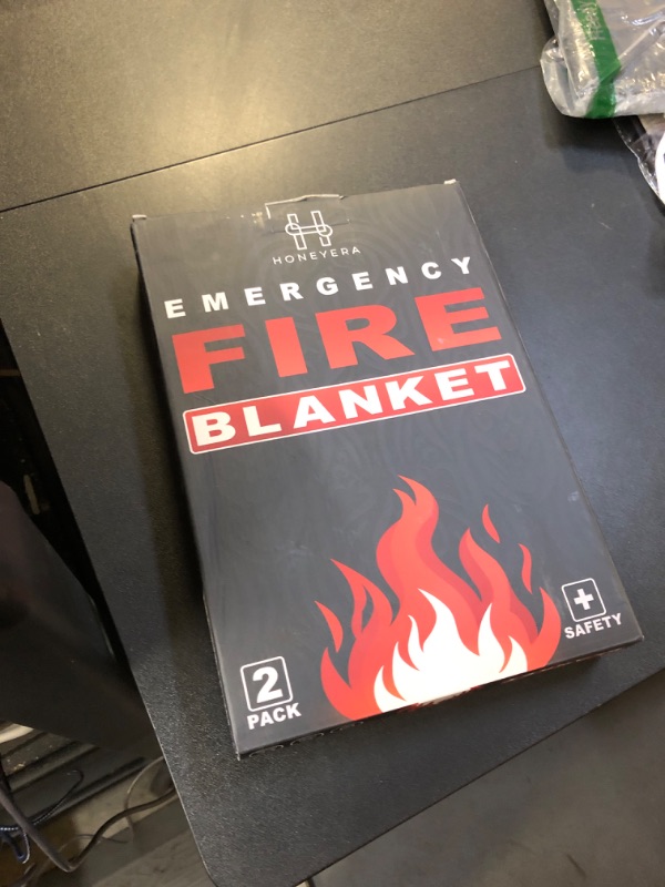 Photo 2 of 2 Pack Fire Blanket - Home and Kitchen Emergency Fire Blankets for Safety, Easy to Use for Fire Suppression & Kitchen Fires, Fiberglass Fire Blanket