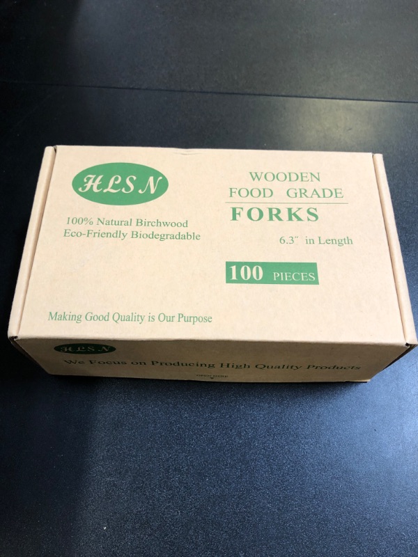 Photo 3 of HLSN- Disposable Forks Wooden Compostable Forks 6.3“ 100 PCS, Natural Birch Biodegradable Forks