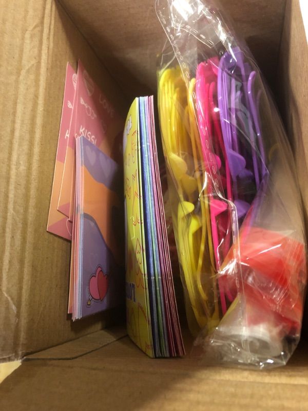 Photo 1 of 36 Pack Valentines Day Cards for Kids with Heart Shaped Glasses - Valentines Day Gifts for Kids Shade Glasses Valentines Accessories for Kids Party Favors Classroom Exchange Prize
