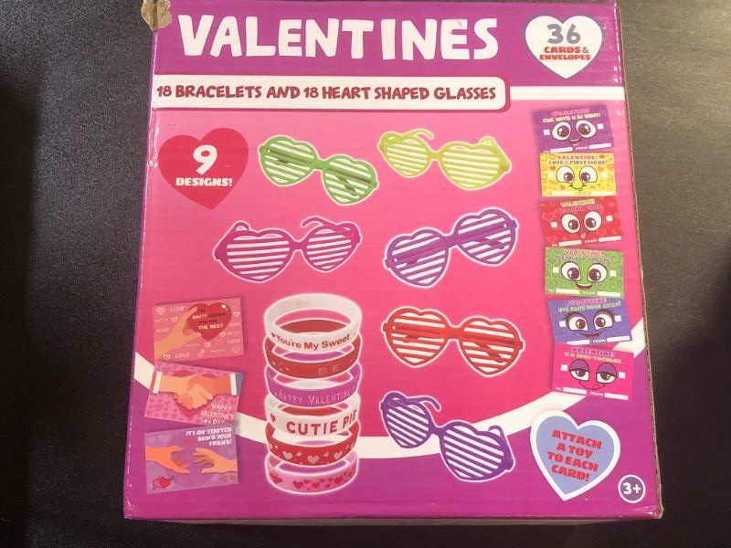 Photo 1 of 36 Pack Valentines Day Cards for Kids with Heart Shaped Glasses - Valentines Day Gifts for Kids Shade Glasses Valentines Accessories for Kids Party Favors Classroom Exchange Prize
