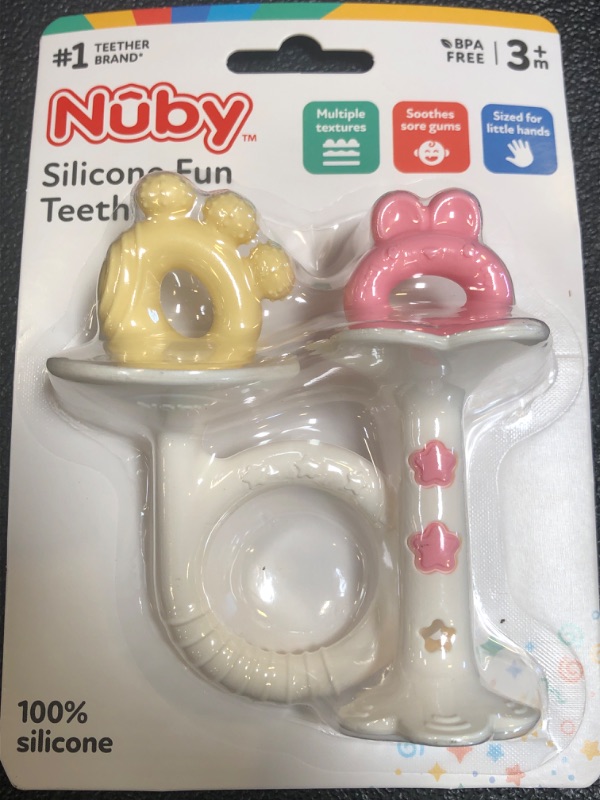 Photo 1 of Nuby 2Pcs Silicone Fun Teethers for Infant 