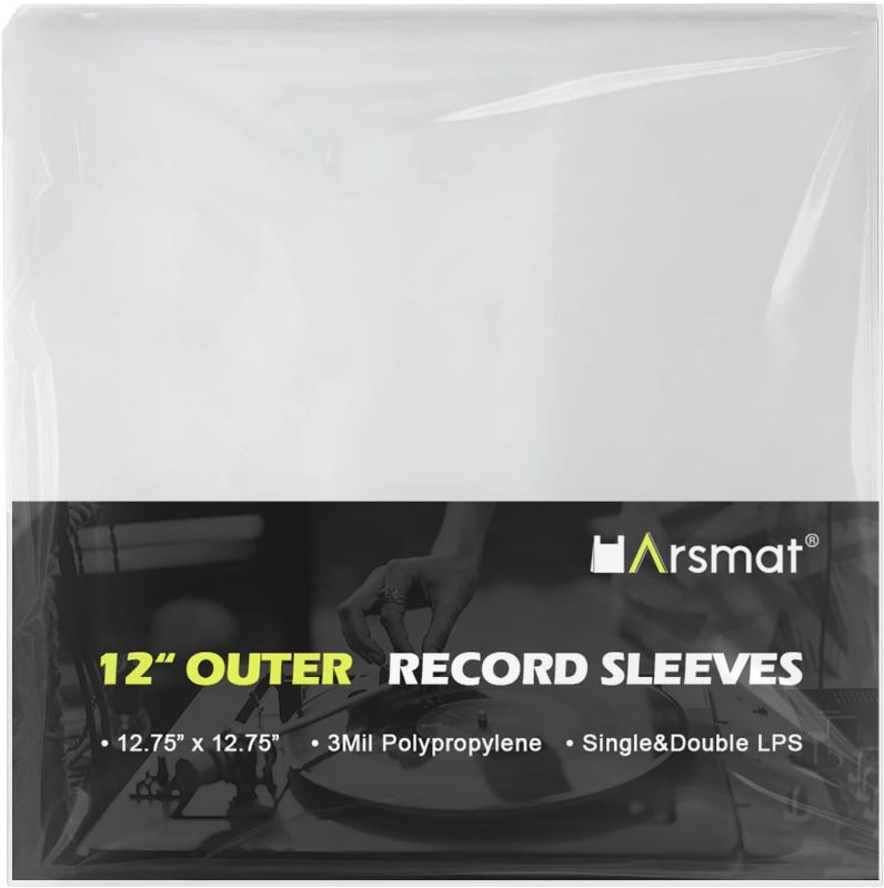 Photo 1 of 100 Vinyl-Record Sleeves for Vinyl Record, 12.75" x 12.75" Outer Sleeves Record Storage for Single & Double LP Album Covers, Clear Premium Polyethylene Vinyl Record Protector
