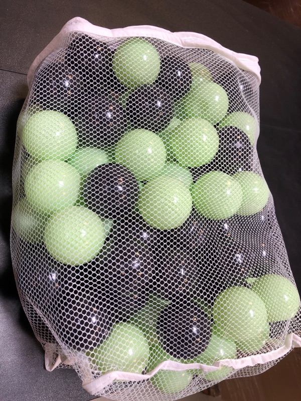 Photo 1 of 100Pcs Kids Pit Balls, Soft Plastic Playballs, Green and Black 