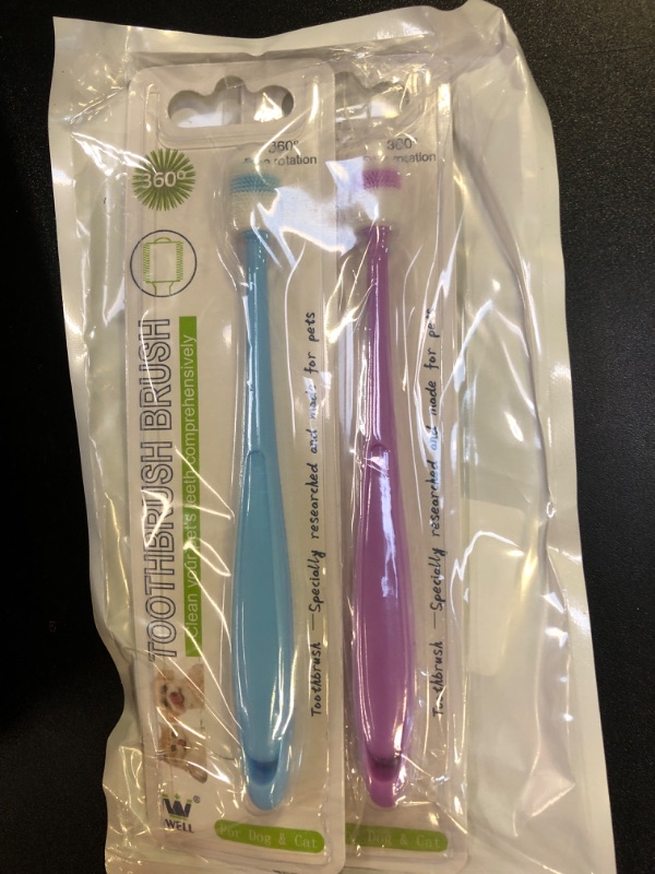Photo 1 of 2 Pack Pet Toothbrushes Made for Easy Cleaning Dogs Cats