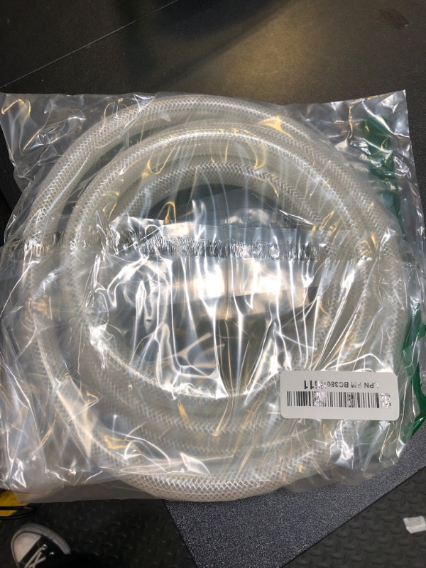 Photo 2 of 1/2" ID x 3/4" OD - 10 Ft High Pressure Braided Clear PVC Vinyl Tubing Flexible Vinyl Tube, Heavy Duty Reinforced Vinyl Hose Tubing