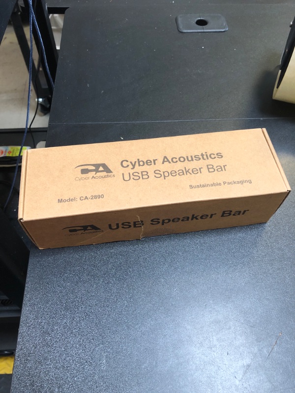 Photo 3 of Cyber Acoustics USB Speaker Bar (CA-2890) – Stereo USB Powered Speaker, Easily Clamps to Monitor, Convenient Controls