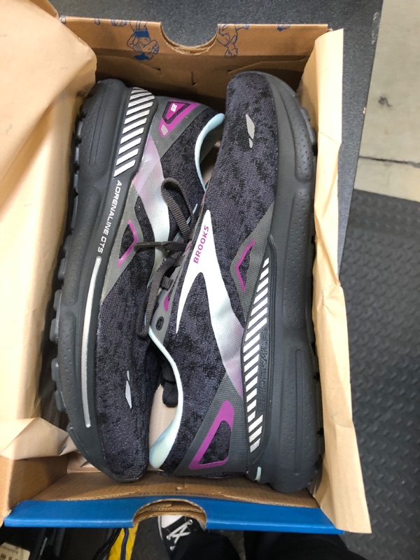 Photo 2 of Brooks Women’s Adrenaline GTS 23 Supportive Running Shoe - Black/Light Blue/Purple - 9 Wide