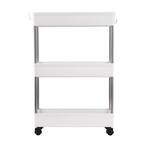 Photo 1 of 
Multi-Functional Plastic Mobile 4-Wheeled Garment Rack in White