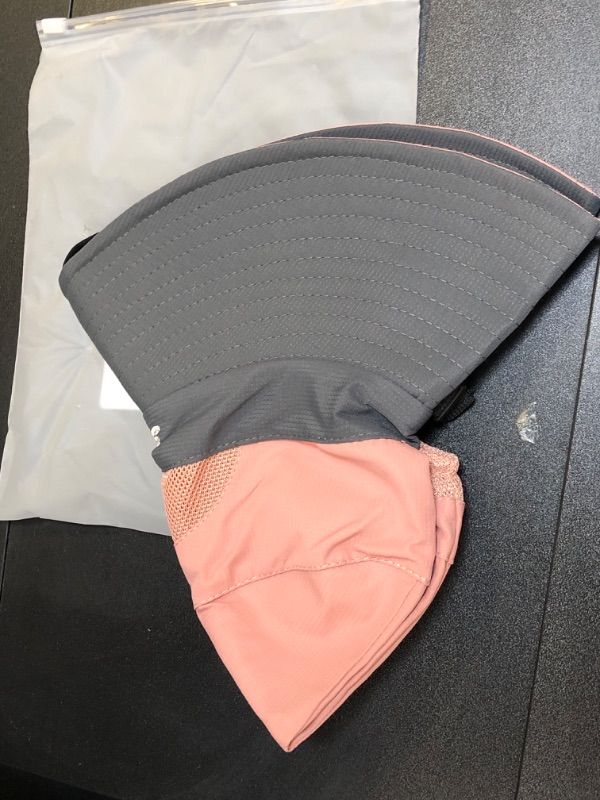 Photo 1 of Womens Sun Hat with Ponytail Hole Sun Shade Hat UV Protection Foldable Mesh Wide Brim Beach Hiking Fishing Hat for Women (Pink)
