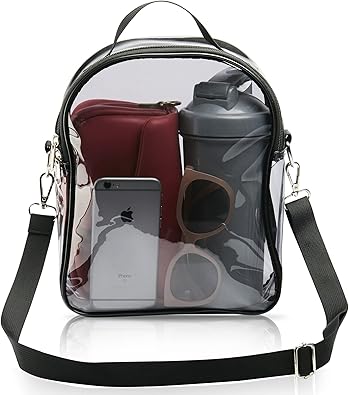 Photo 1 of Clear crossbody bag stadium approved men and women for festivals arenas and sporting events, Black
