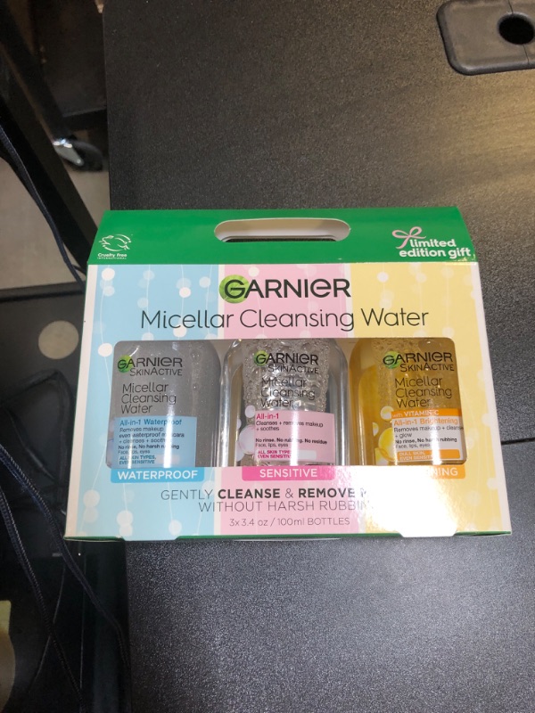 Photo 2 of Garnier SkinActive Micellar Water, Facial Cleanser and Makeup Remover Mini's 3 Pack, 1 Skin Care Gift Set
