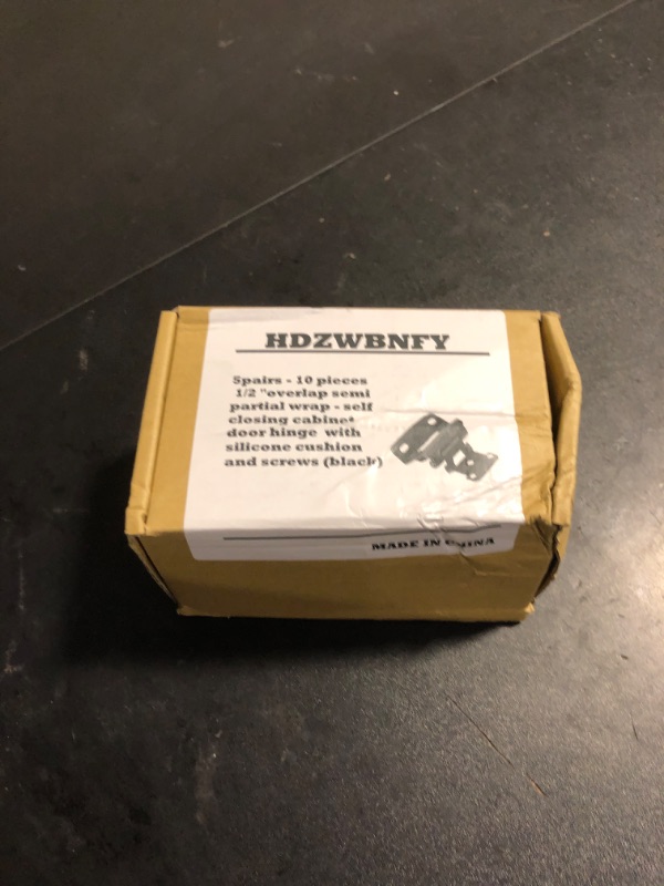 Photo 1 of 1/2" Overlay semi Partial wrap Cabinet Door Hinges, Self-Closing,with Cushions and Screws (Black2, 5 Pairs - 10 Pieces)