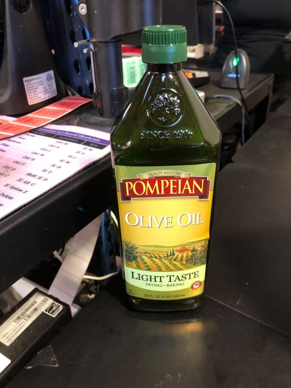 Photo 2 of Pompeian Light Taste Olive Oil, Subtle Flavor, Perfect for Frying & Baking, Naturally Gluten Free, Non-Allergenic, Non-GMO, 32 FL. OZ.
 EXP 6/2026