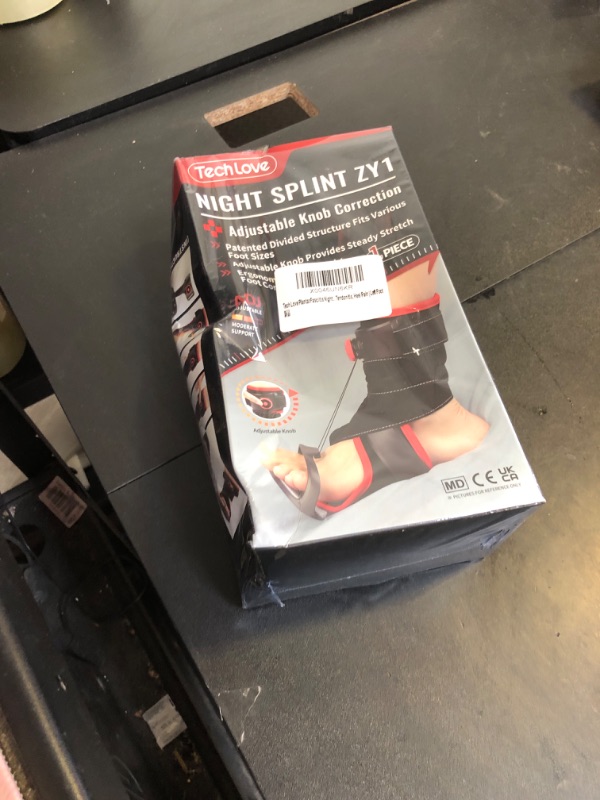 Photo 1 of Tech Love Plantar Fasciitis Night Splint - Patented Plantar Fasciitis Brace, Plantar Fasciitis Relief for Men Women with Adjustable Size & Ice Pack for Achilles Tendonitis, Heel Pain | Left Foot
