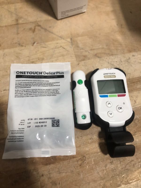 Photo 1 of OneTouch Verio Flex Blood Glucose Meter For Sugar Test Kit | Includes Blood Glucose Monitor, Lancing Device, 10 Sterile Lancets, and Carrying Case