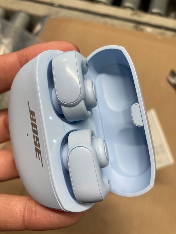 Photo 1 of Bose Ultra Open Earbuds with Immersive Audio, Open Ear Wireless Clip on Earbuds for Comfort, OpenAudio for Awareness, Up to 48 Hours of Battery Life, Moonstone Blue