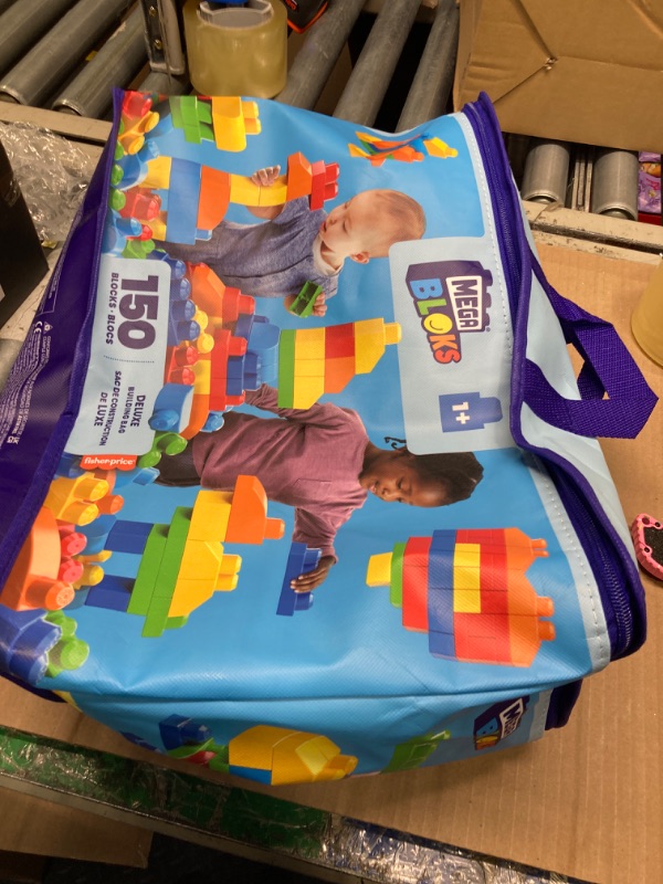 Photo 2 of ***MISSING PARTS // NO RETURN***
MEGA BLOKS First Builders Toddler Blocks Toys Set, Deluxe Building Bag with 150 Pieces and Storage, Blue, Ages 1+ Years