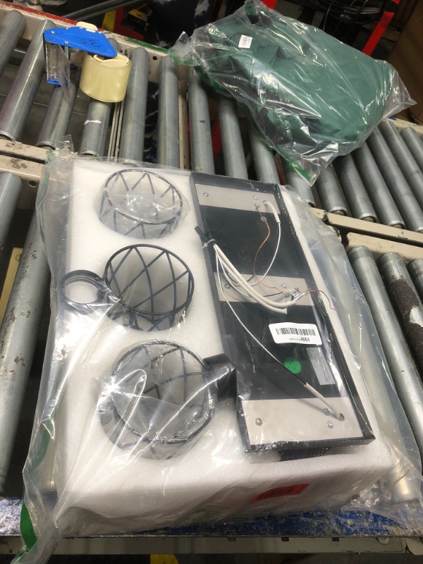 Photo 1 of Farmhouse Bathroom Vanity Light, 3-Light Wood Bathroom Light Fixtures Over Mirror, Black Industrial Vanity Lights with Metal Shade, Rustic Bathroom Lighting for Bedroom Living Room Hallway