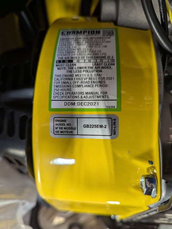 Photo 4 of (Cracked in the front.)  ***************  BE ADVISED************
ampion Power Equipment 4750-Watt Dual Fuel Portable Generator with Electric Start, Wheel Kit