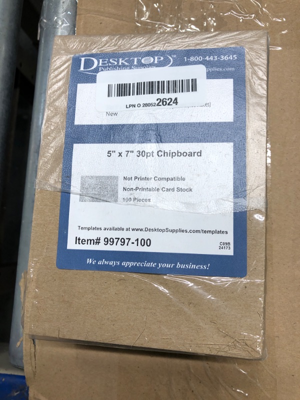 Photo 1 of 5" x 7" Chipboard Sheets - Light Weight Sturdy 30pt Cardboard Backing (100 Pieces)