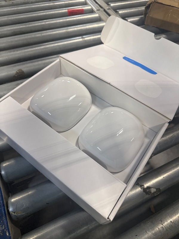 Photo 1 of Google Nest WiFi Pro - Wi-Fi 6E - Reliable Home Wi-Fi System with Fast Speed and Whole Home Coverage - Mesh Router - 2 Pack - Snow