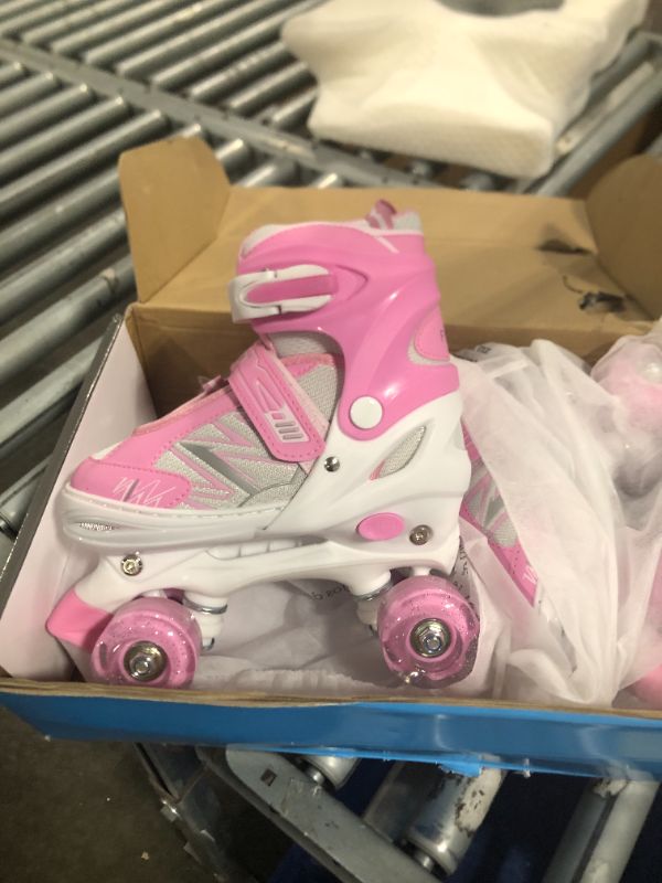 Photo 1 of ***USED***Kids Roller Skates for Girls Child Beginner Toddlers, 4 Sizes Adjustable Roller Skates with Light up Wheels for Toddlers Children, patines para niñas patins à roulettes Enfants Filles - Medium Size