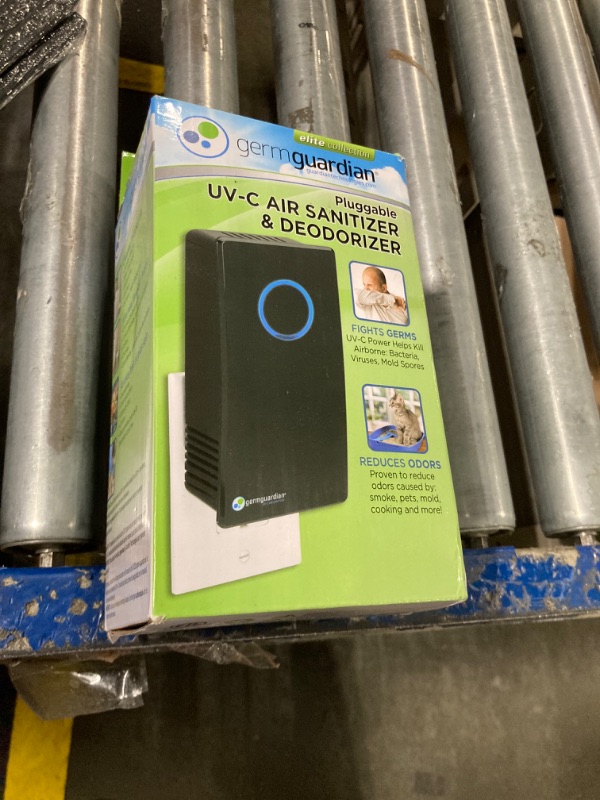 Photo 2 of Germ Guardian GG1100B 7” Pluggable Small Air Purifier, Small Room Wall Air Sanitizer, Freshens Air, UV-C Light Kills Germs, Reduces Odors From Pets, Cooking, Mold, GermGuardian, 1-Yr Wty (Black)