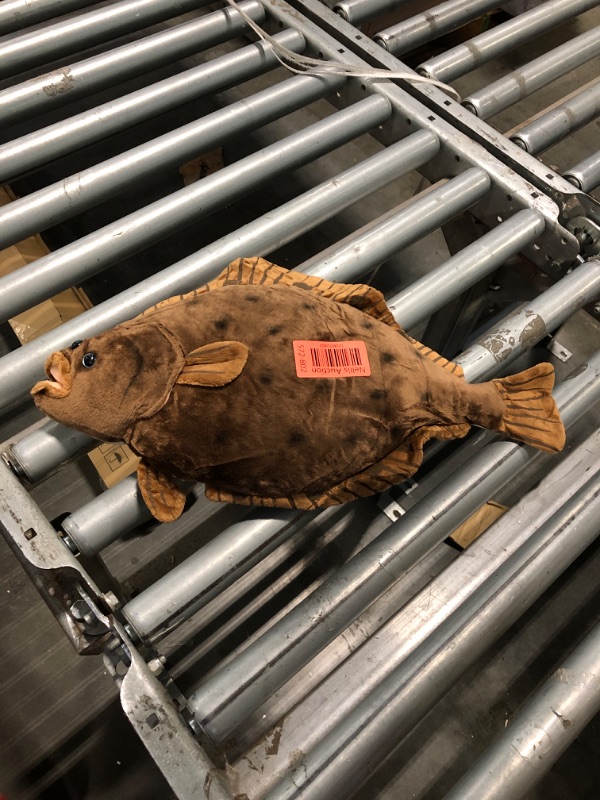 Photo 2 of   keaiart-ly Realistic Atlantic Halibut Fish Stuffed Animal Plush Toy, Lifelike Atlantic Halibut Animal Plushies Simulation Animals Doll