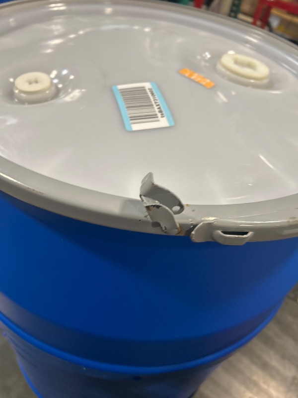 Photo 1 of 1656B 55 GAL Blue Drum Open (1656B) *Broken Clasps* 